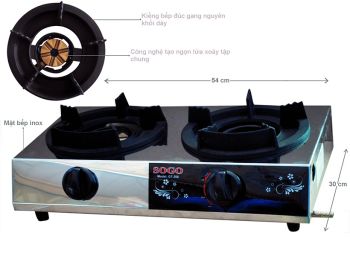 Bếp Khè Gas 2 Lò Bán Công Nghiệp - Hàng Chính Hãng